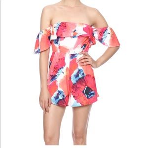 Watercolor floral romper